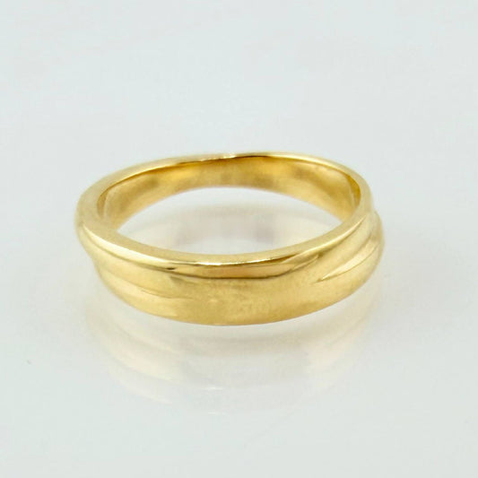 Anillo Argolla Bulto Central 5.85gr / T8 1/4 / Oro Amarillo 18K ©