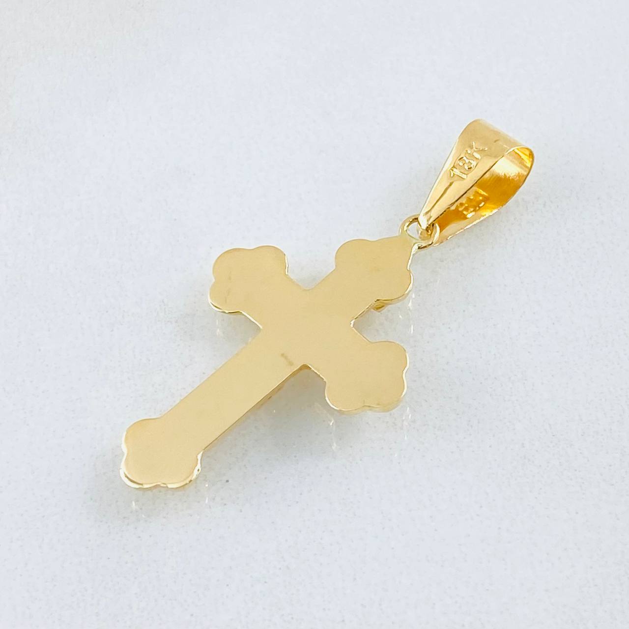 Dije Crúz Cristo Florenciada 1.95gr / 1 1/2 in / Oro Amarillo 18K