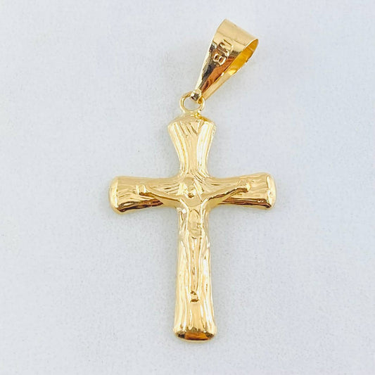 Dije Crúz Cristo Puntas Ovaladas 1.15gr / 1 1/2 in / Oro Amarillo 18K