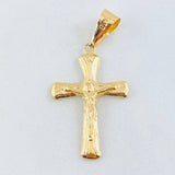Dije Crúz Cristo Puntas Ovaladas 1.1gr / 1 1/2 in / Oro Amarillo 18K