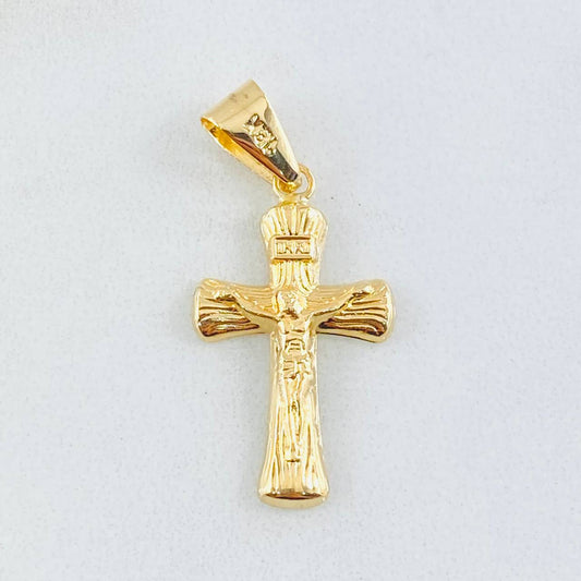 Dije Crúz Cristo Puntas Ovaladas 0.9gr / 1 1/4 in / Oro Amarillo 18K