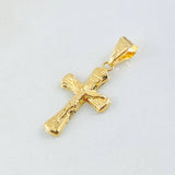 Dije Crúz Cristo Puntas Ovaladas 0.8gr / 1 1/4 in / Oro Amarillo 18K