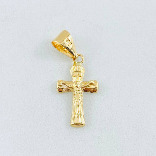 Dije Crúz Cristo Puntas Ovaladas 0.6gr / 1 in / Oro Amarillo 18K