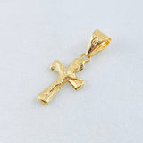 Dije Crúz Cristo Puntas Ovaladas 0.6gr / 1 in / Oro Amarillo 18K