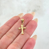 Dije Crúz Cristo Puntas Ovaladas 0.6gr / 1 in / Oro Amarillo 18K