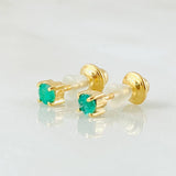 Topos Piedra Esmeraldas 20pts 0.75gr / Oro Amarillo 18K