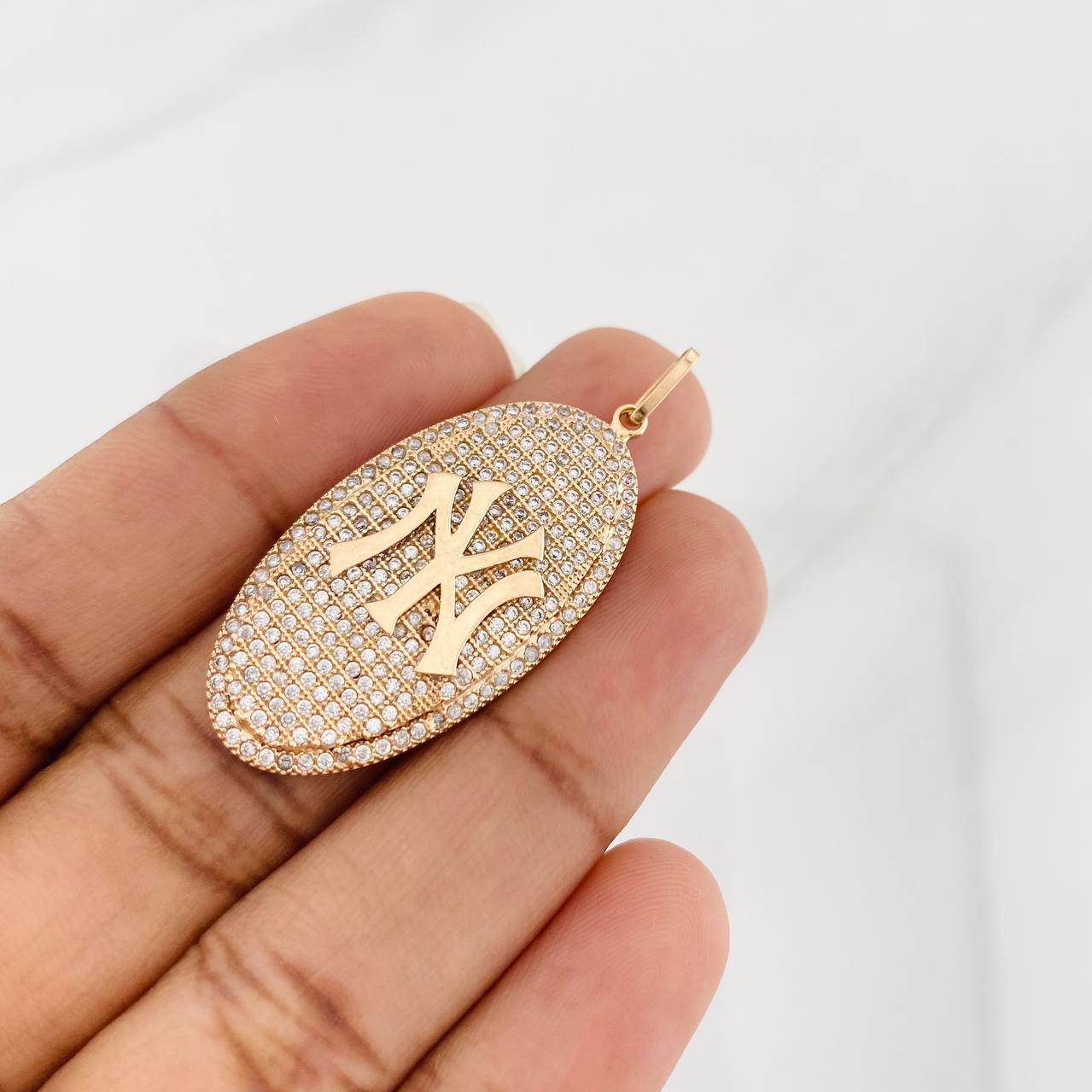 Pendant Oval Ny 5.8g / 1 3/4 in Rose Gold 18K