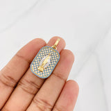 Dije Virgen Milagrosa 5.75g / 1 1/2 in Dos Oros Amarillo Blanco 18K