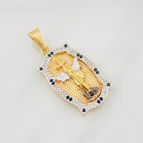 Saint Michael Archangel Pendant 4.65g / 1 1/2 in Three Golds 18K