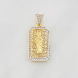Saint Jude Thaddeus Pendant 3g / 1 1/4 in Two Yellow White Golds 18K