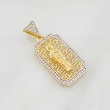 Saint Jude Thaddeus Pendant 3g / 1 1/4 in Two Yellow White Golds 18K