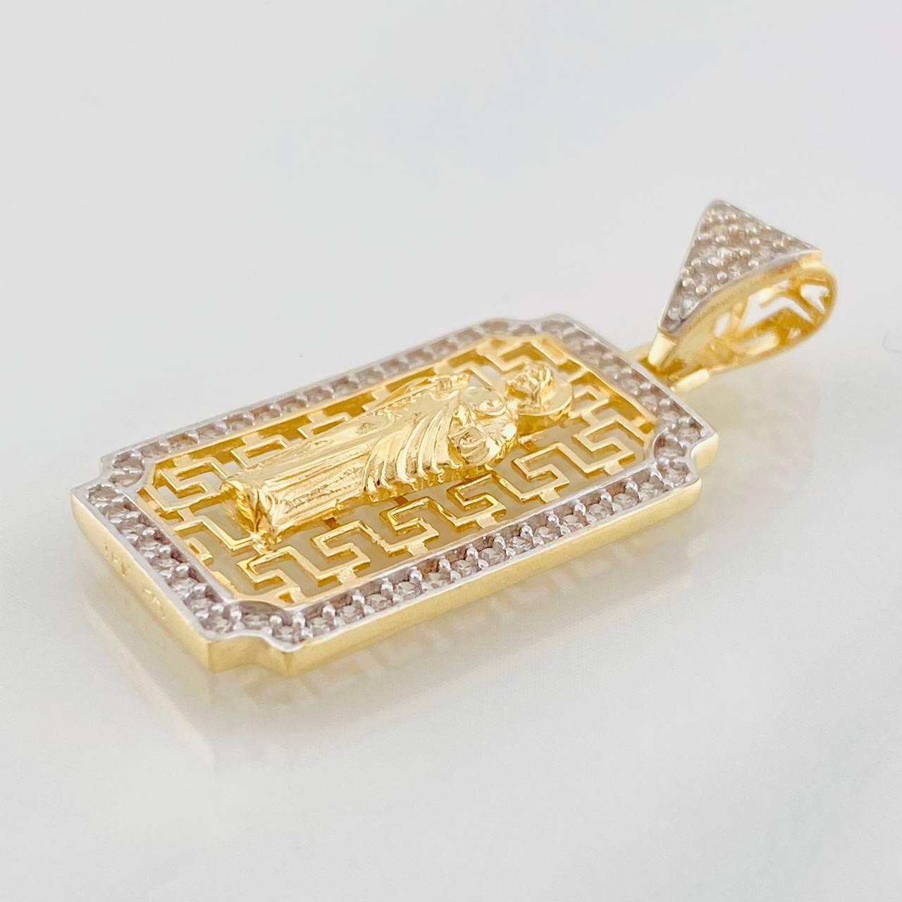 Saint Jude Thaddeus Pendant 3g / 1 1/4 in Two Yellow White Golds 18K