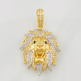 Dije Leon 8g / 1 1/2 in Dos Oros Amarillo Blanco 18K