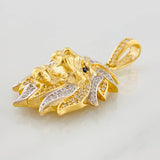 Dije Leon 8g / 1 1/2 in Dos Oros Amarillo Blanco 18K