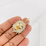 Dije Leon 8g / 1 1/2 in Dos Oros Amarillo Blanco 18K