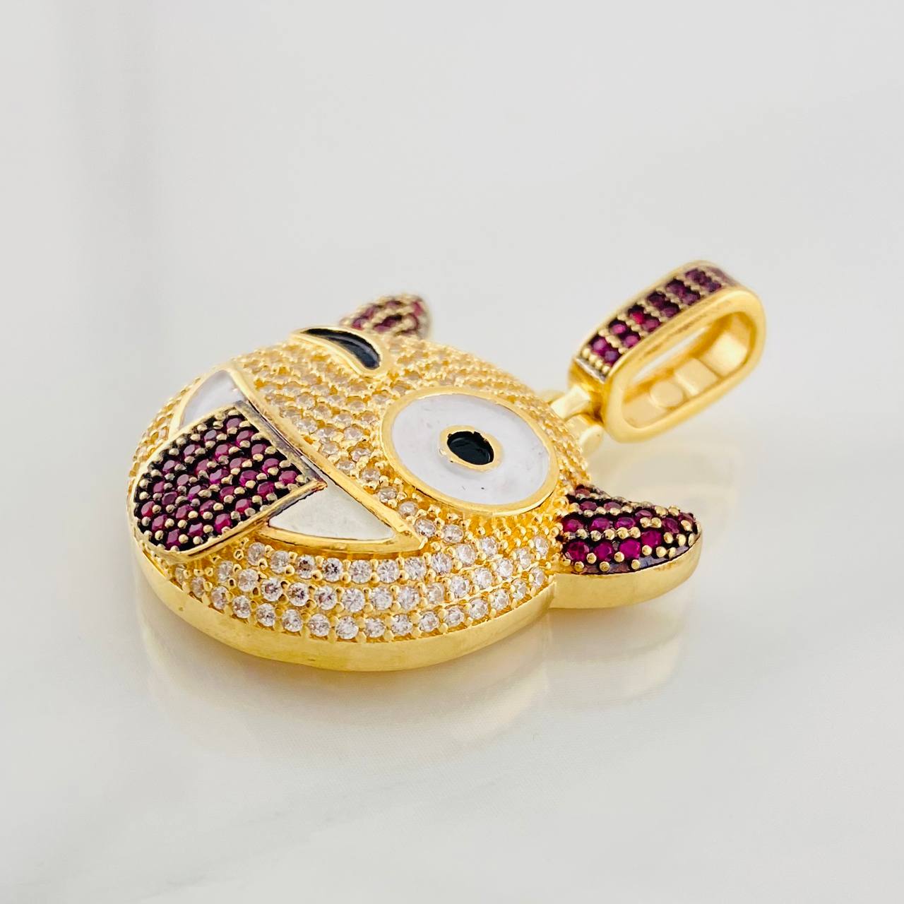 Dije Emoji Diablo 8.25g / 1 1/2 in Dos Oros Negro Amarillo 18K