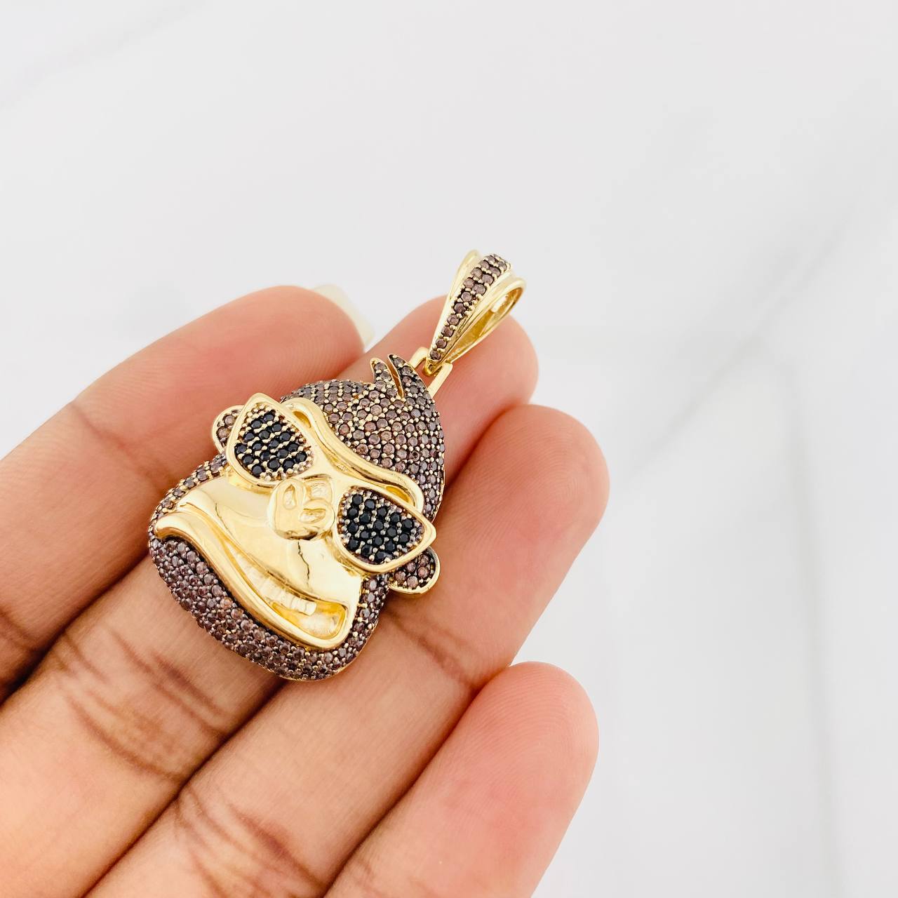Pendant Gorilla Glasses 10.95g / 1 1/2 in Two-Tone Black Yellow Gold 18K