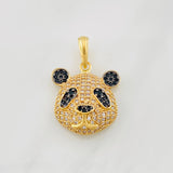 Dije Rostro Oso 4.5g / 1 1/4 in Dos Oros Negro Amarillo 18K