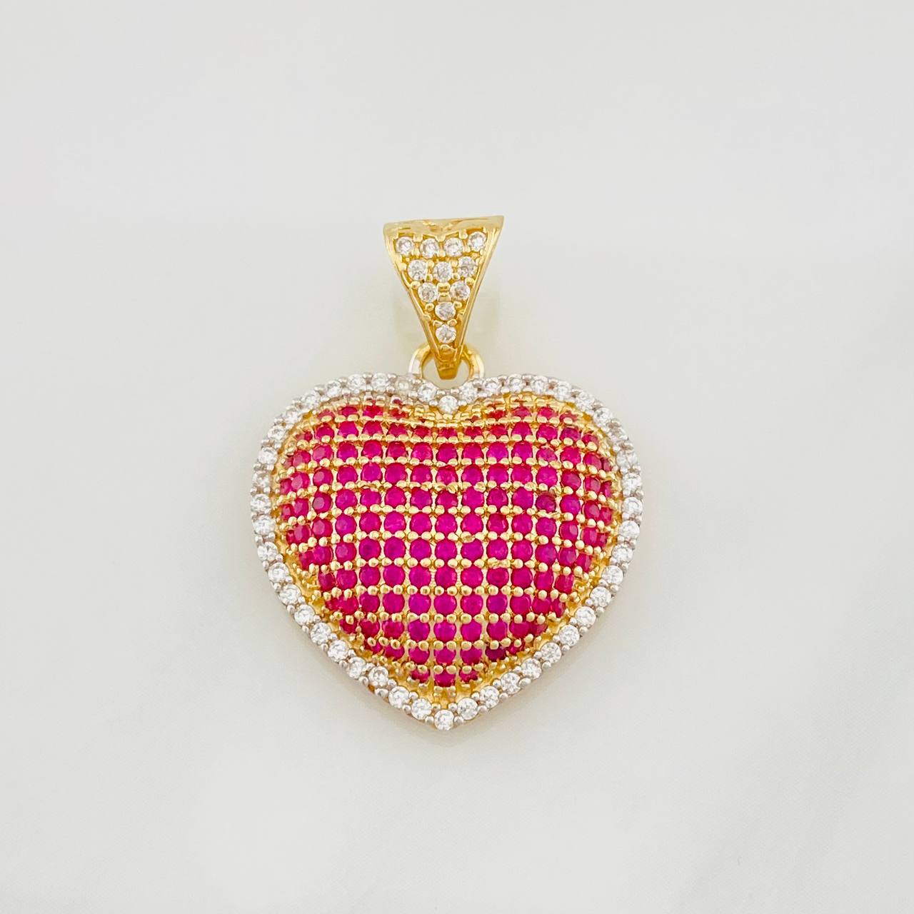 Dije Corazon 3.3g / 1 in Dos Oros Amarillo Blanco 18K