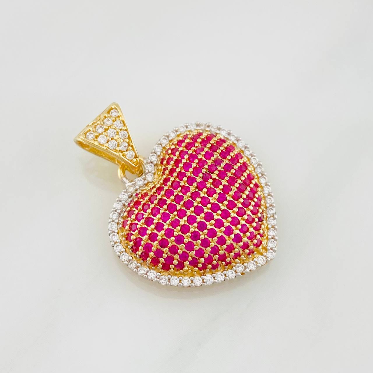 Dije Corazon 3.3g / 1 in Dos Oros Amarillo Blanco 18K