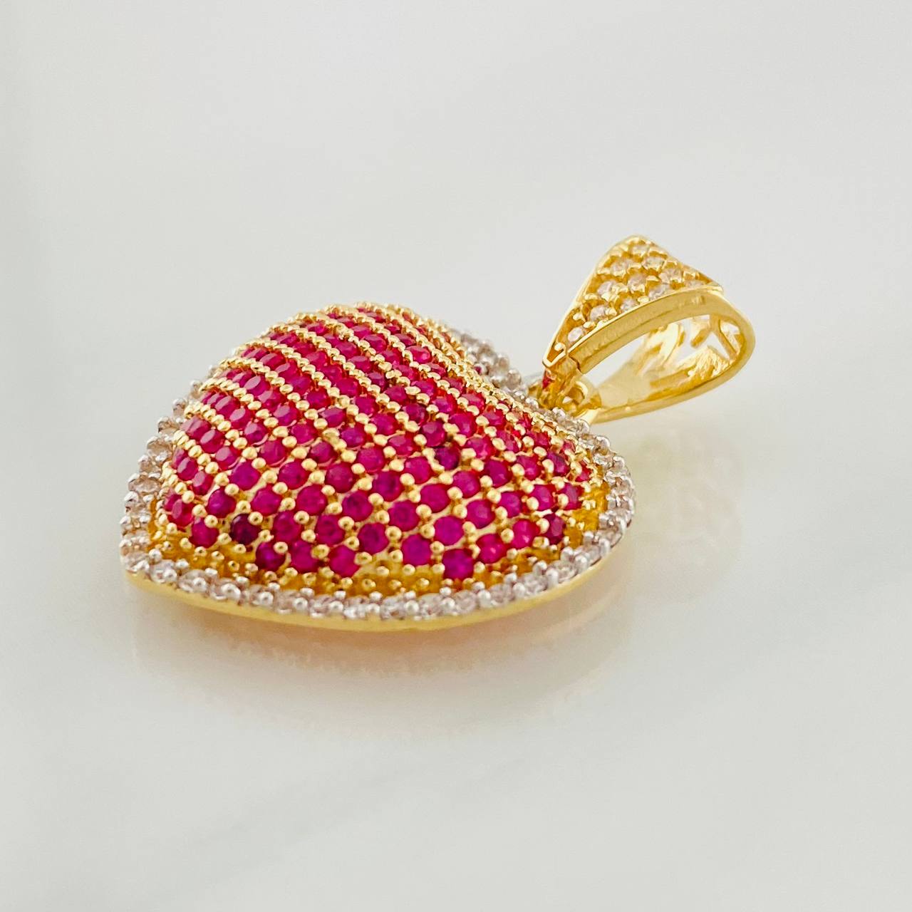 Dije Corazon 3.3g / 1 in Dos Oros Amarillo Blanco 18K