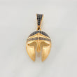 Pendant Gladiator Helmet 4.7g / 1 1/2 in Two-Tone Black Rose Gold 18K