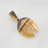Pendant Gladiator Helmet 4.7g / 1 1/2 in Two-Tone Black Rose Gold 18K