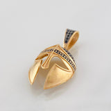 Pendant Gladiator Helmet 4.7g / 1 1/2 in Two-Tone Black Rose Gold 18K