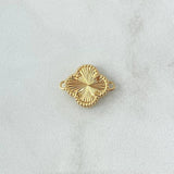 Charm Trebol VCyA 1.5gr / 1.5cm / Diamond Cut Stippled 18K Yellow Gold *