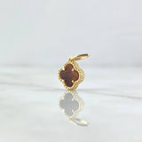 Pendant Clover 1.35gr / 1.7cm / Brown Quartz Spotted 18K Yellow Gold