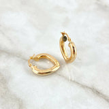 Hoop Earrings Heart 2.4gr / 3/4 in / Yellow Gold 18K