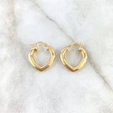 Candongas Corazon Liso 2.15gr / 3/4 in / Oro Amarillo 18K