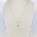 Venetian Chain + Infinity Pendant emerald 0.2 pts / 1.2g / 16 in 18K Yellow Gold
