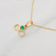 Venetian Chain + Infinity Pendant emerald 0.2 pts / 1.2g / 16 in 18K Yellow Gold