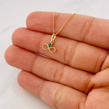 Venetian Chain + Infinity Pendant emerald 0.2 pts / 1.2g / 16 in 18K Yellow Gold