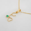 Set Cadena Veneciana + Dije Corazon esmeralda 0.2 pts / 1.2g / 15 3/4 in Oro Amarillo 18K