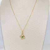 Venetian Chain + Emerald Butterfly Pendant 0.3 pts / 1.55g / 15 3/4 in 18K Yellow Gold
