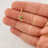 Venetian Chain + Emerald Butterfly Pendant 0.3 pts / 1.55g / 15 3/4 in 18K Yellow Gold