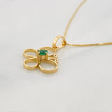 Venetian Chain + Emerald Butterfly Pendant 0.3 pts / 1.55g / 15 3/4 in 18K Yellow Gold