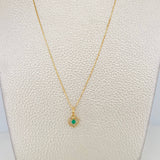 Set Venetian Chain + Emerald Heart Pendant 0.2 pts / 1.15g / 15 3/4 in 18K Yellow Gold