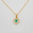 Set Venetian Chain + Emerald Heart Pendant 0.2 pts / 1.15g / 15 3/4 in 18K Yellow Gold