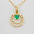 Set Cadena Veneciana + Dije Circular esmeralda 14 pts / 1.35g / 15 3/4 in Oro Amarillo 18K
