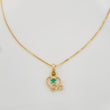 Set Cadena Veneciana + Dije Corazon esmeralda 0.2 pts / 1.3g / 15 3/4 in Oro Amarillo 18K