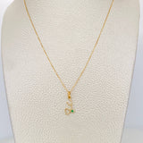 Set Cadena Veneciana + Dije Corazon esmeralda 0.2 pts / 1.2g / 15 3/4 in Oro Amarillo 18K