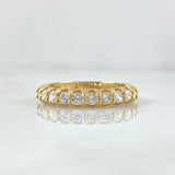 Anillo Churumbela Vertebral 2.85gr / T6 / Circones Blancos Oro Amarillo 18K
