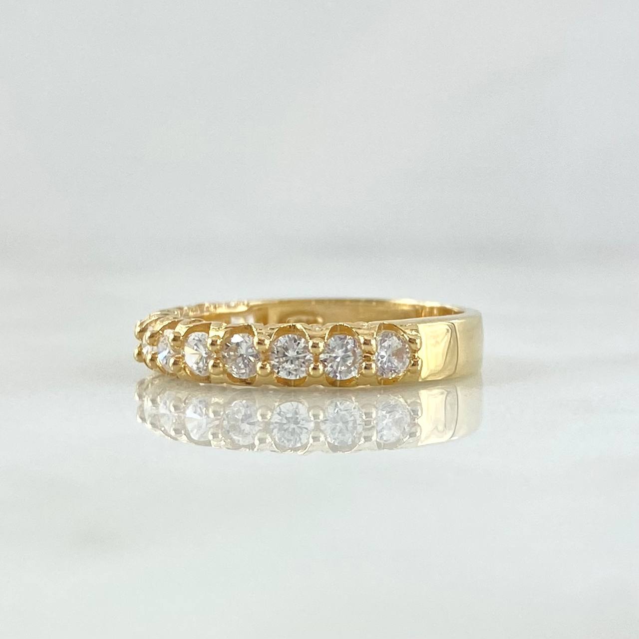 Anillo Churumbela Vertebral 2.85gr / T6 / Circones Blancos Oro Amarillo 18K