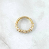 Anillo Churumbela Vertebral 2.85gr / T6 / Circones Blancos Oro Amarillo 18K