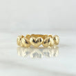 Anillo Fila Corazones 2.05gr / T6 / Liso Oro Amarillo 18K