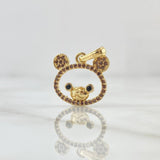 Pendant Teddy Bear Silhouette 1.65gr / 2cm / Lilac Black Zircons 18K Yellow Gold