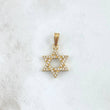 Dije Estrella De David 1.55gr / 2.3cm / Circones Blancos Oro Amarillo 18K